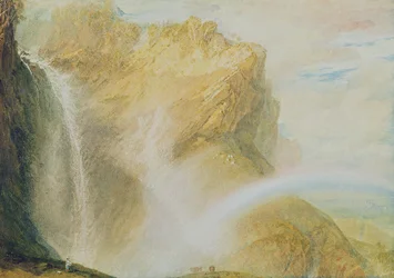Upper Falls of the Reichenbach (akvarell på papper)