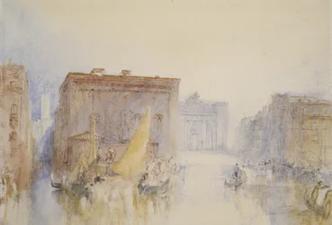 Venedig: The Accademia, 1840 (wc med penna och bläck på papper)