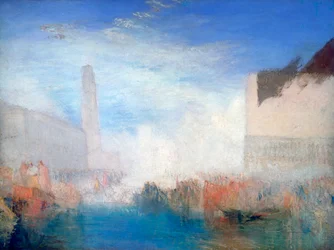 Venedig, Piazzettan med ceremonin där dogen gifter sig med havet, ca 1835