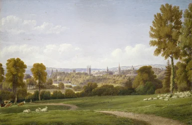 Utsikt över Oxford från Headington (akvarell på papper)
