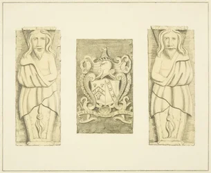 2 figurer och vapen från Gateway på Black Castle, Brislington