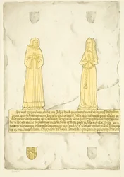Mässing av John Brooke och hans fru i St Mary Redcliffe (akvarell på papper)