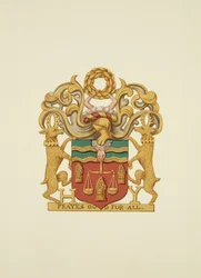 Bagarnas vapensköld, inskrivet "H.Y". och 