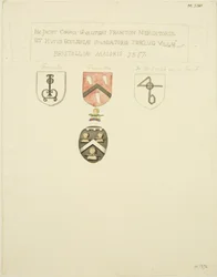 Vapensköldar på Framptons grav [Frampton] 1357 (penna och akvarell på papper)