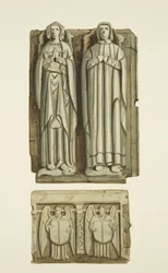 Effigies på graven av Thomas Rowley och hans fru i kryptan i St John