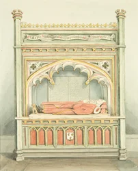 Monument till William Canynges i St Mary Redcliffe (akvarell på papper)
