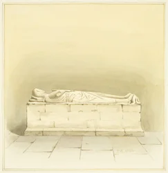 Tomb of Robert de Berkeley i St Mary Redcliffe (akvarell på papper)