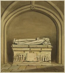 Tomb av Thomas Rowley och hans fru i kryptan i St John