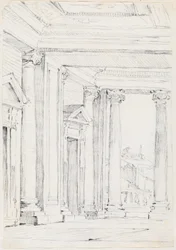 Portik av Palazzo Nuovo, på Campidoglio