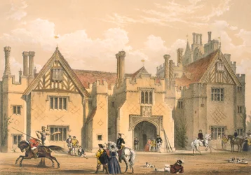 Joust practice, Compton Wynyates, Warwick, mitten av 1600-talet.