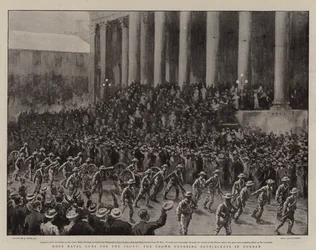 Fler Naval Guns för fronten, folkmassan som hejar Bluejackets i Durban