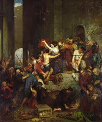 Plundringen av ett hus på den venetianska ön Guidecca under medeltiden, 1855,