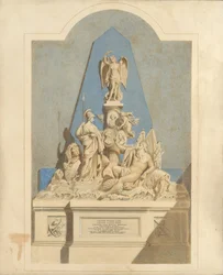 Design för The Three Captains Memorial, ca. 1784.