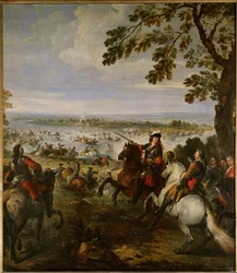 Ludvig XIV:s armé korsar Rhen den 12 juni