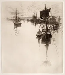 Nedanför Chestnut Street Bridge, Philadelphia, 1884.