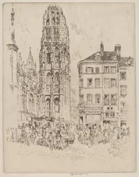 Blomstermarknad och smörtorn, Rouen