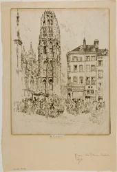 Blomstermarknad och smörtorn, Rouen