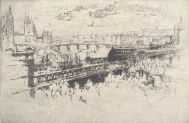London över Charing Cross Bridge, 1910.
