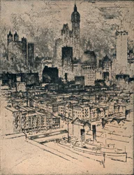 New York från Brooklyn Bridge, c1908