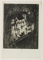 Regnig natt, Charing Cross-butiker, 1903