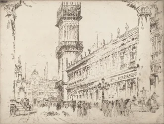 Återuppbyggnad av Campanile, Venedig, No.II, 1911.