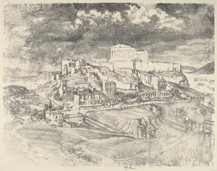 Storm bakom Akropolis