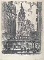 Stadshuset och bron över Market Street, 1912.