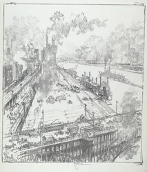 The Levee från Eads Bridge, St. Louis, 1919.