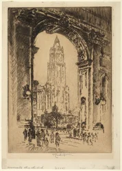 Woolworth Building genom bågen