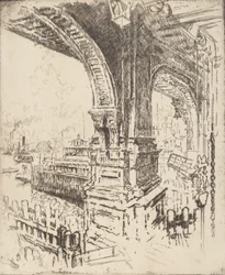 Inom färjan, Cortlandt Street, New York, 1919.