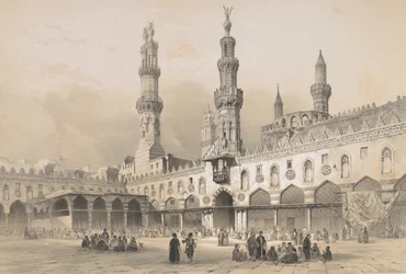 22. Innergården till el Ahzar-moskén, Kairo, 1843.
