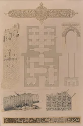 59. Plan och detaljer, Aleppos slott, 1843.