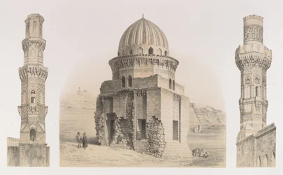 87. Gravar och minareter, Kairo, 1843.
