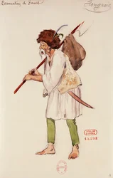 Kostym för rollen som ungerska i Fausts fördömelse av Hector Berlioz, skiss av Joseph Porphyre Pinchon (1871-1953)