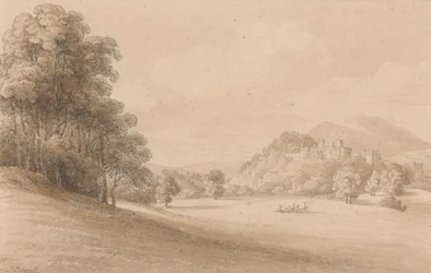 Dunster Castle, Somerset: Visar slottet på avstånd