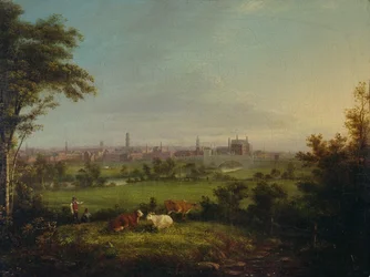 Leeds from the Meadows, ca 1825 (olja på duk)