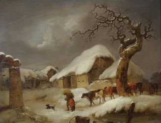 Snö på gården