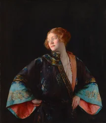 Den blå mandarinrocken (Den blå kimonon) 1922 (olja på duk)