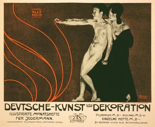 Reproduktion av en affisch som annonserar Deutsche Kunst und Dekoration, en månatlig illustrerad recension för alla, 1898
