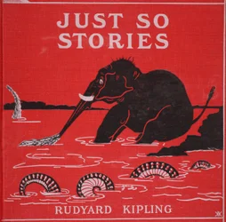 Främre omslag från "Just So Stories for Little Children" av Rudyard Kipling, 1951