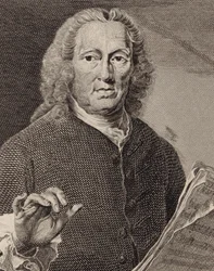 Porträtt av sångaren och kompositören Richard Leveridge 1670-1758, 1793.