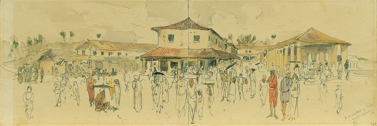 Fiskmarknad i Point de Galle på Ceylon (Sri Lanka)