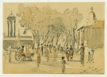 Vägen till porten i Point de Galle på Ceylon (Sri Lanka)