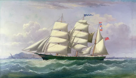 Barquentine Pawnee i Irländska sjön
