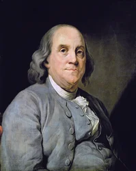 Porträtt av Benjamin Franklin (färglitografi)