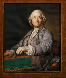 Kompositören Christoph Willibald Gluck vid spinetten (gouache på pergament)