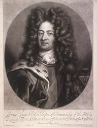 Ovalt porträtt av George I, kung av Storbritannien, c1700