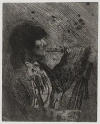 Man Playing Bagpipes, , tryckt av Sigmund Abeles och Edmond Casarella