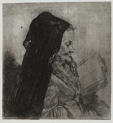 Old Woman Reading, tryckt av Sigmund Abeles och Edmond Casarella