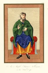 Anglosaxisk adelsman i sin statsklänning, 800-talet, 1845 (gravyr)
